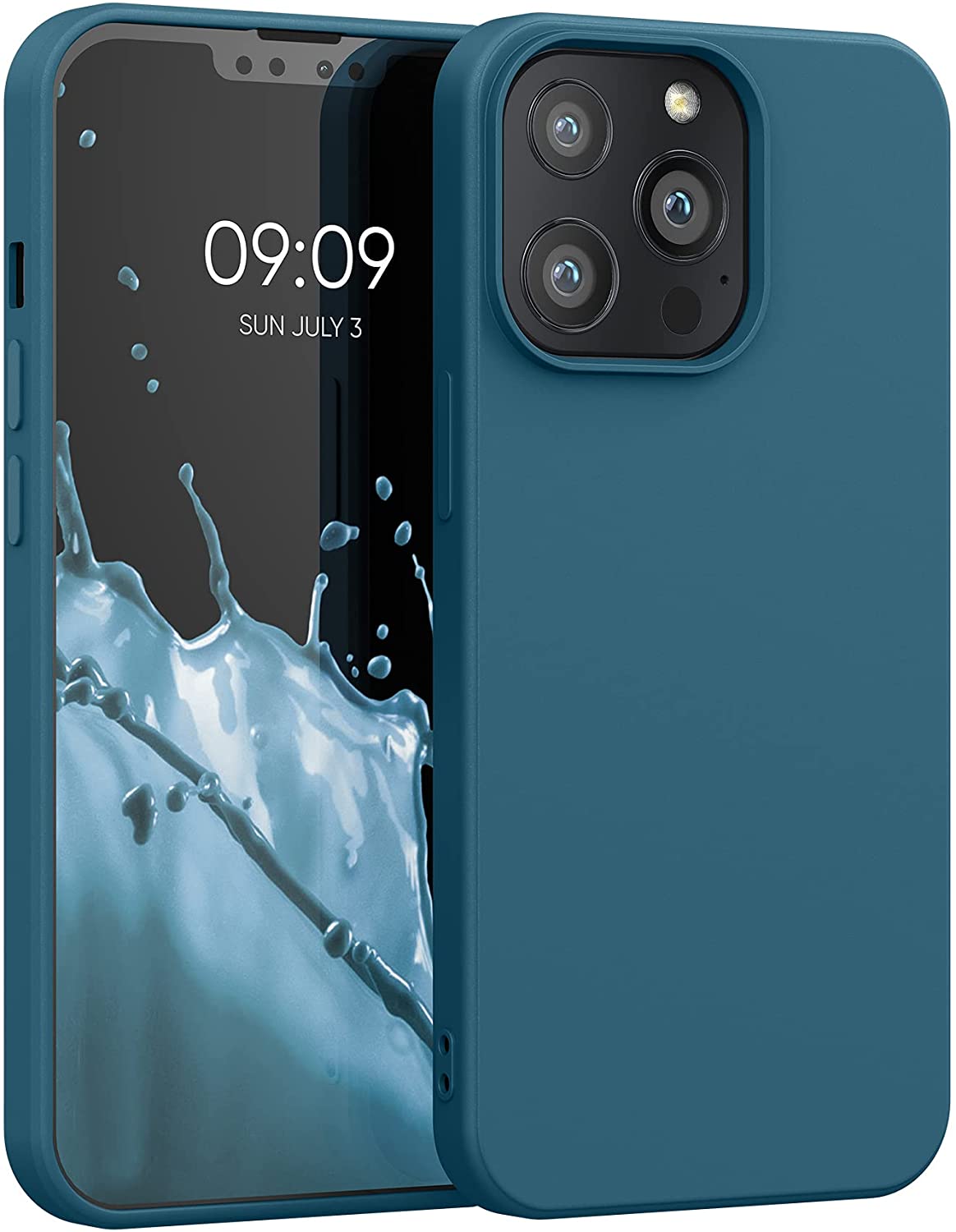 KW iPhone 13 Pro Θήκη Σιλικόνης Rubberized TPU - Petrol Matt - 55962.57
