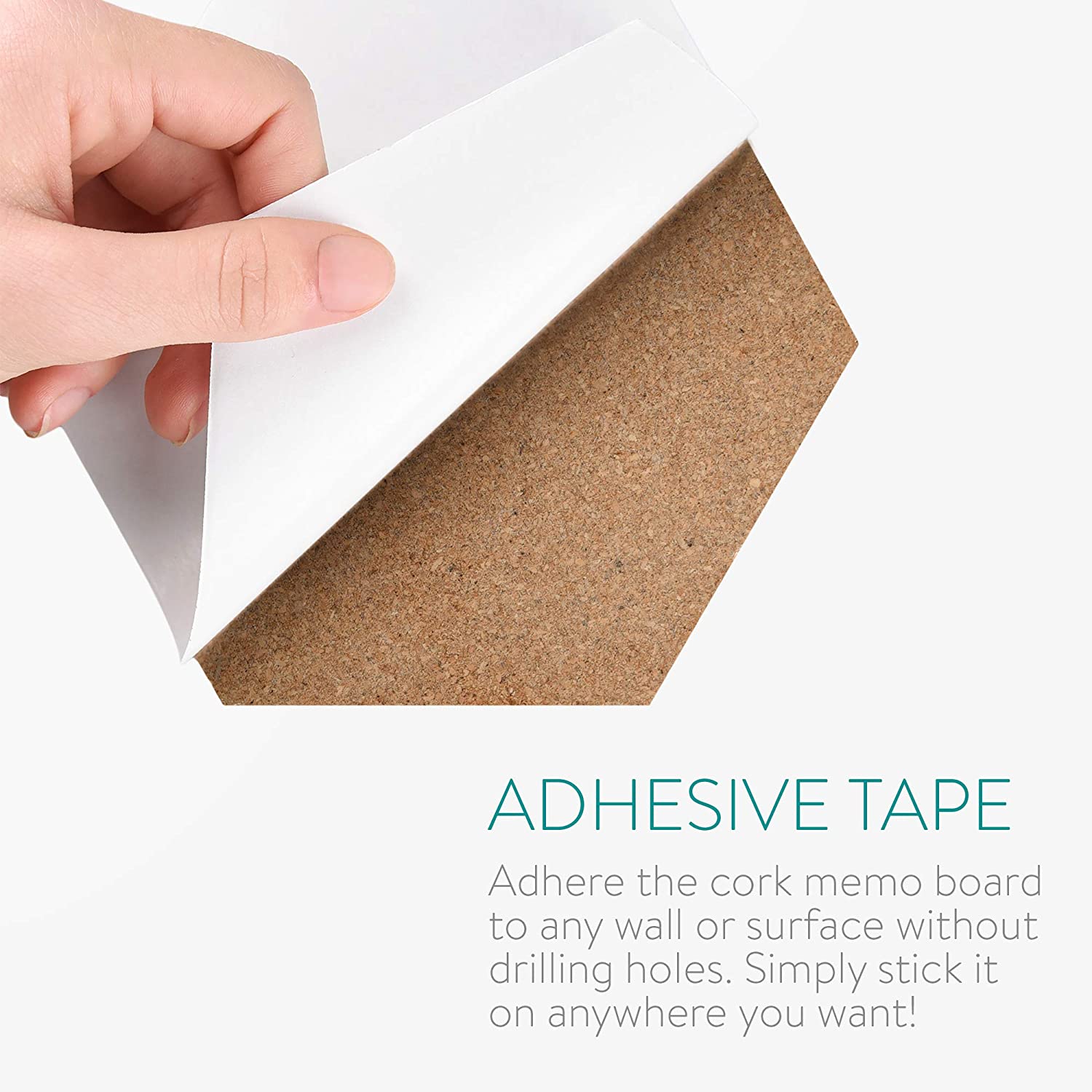 Navaris Cork Pin Board Hexagonal - Σετ με 10 Πίνακες Ανακοινώσεων από Φελλό και 50 Πινέζες - Cork - 53218.10