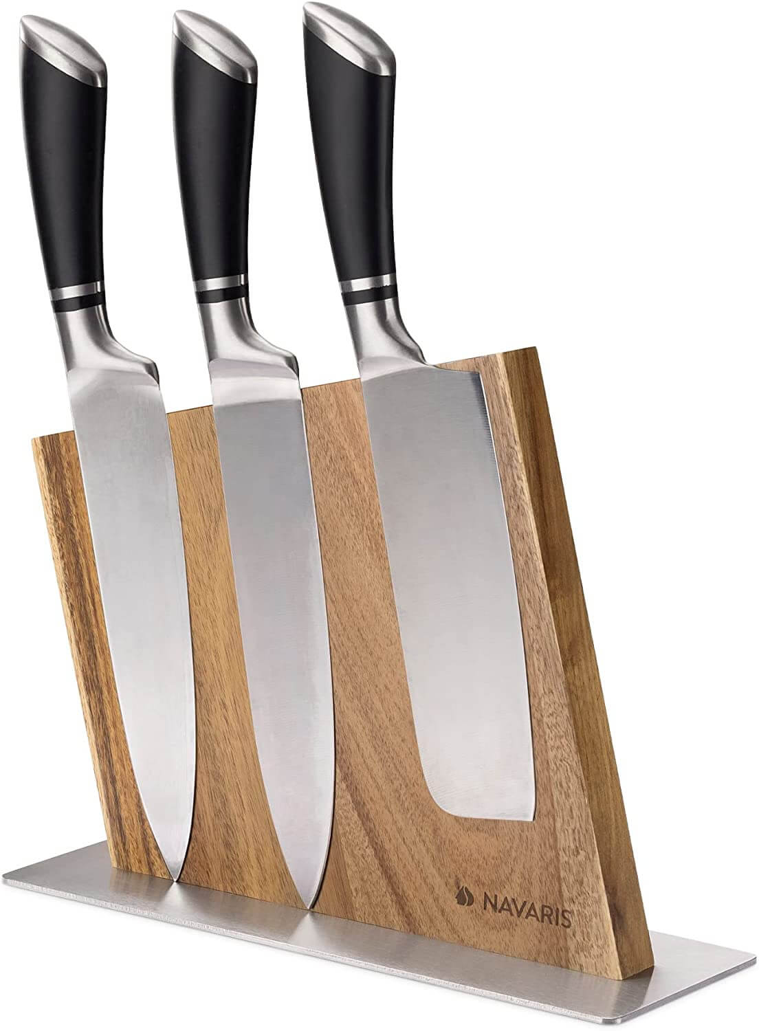 Navaris Μαγνητική Ξύλινη Βάση Μαχαιριών Διπλής Όψης - Acacia - 59010.01