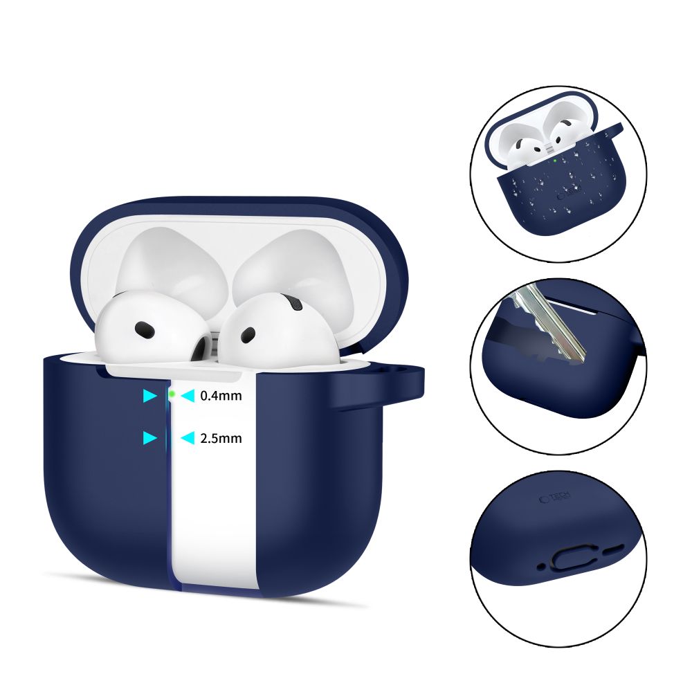 Tech-Protect AirPods 4 Θήκη Σιλικόνης - Silicone Hook - Navy Blue