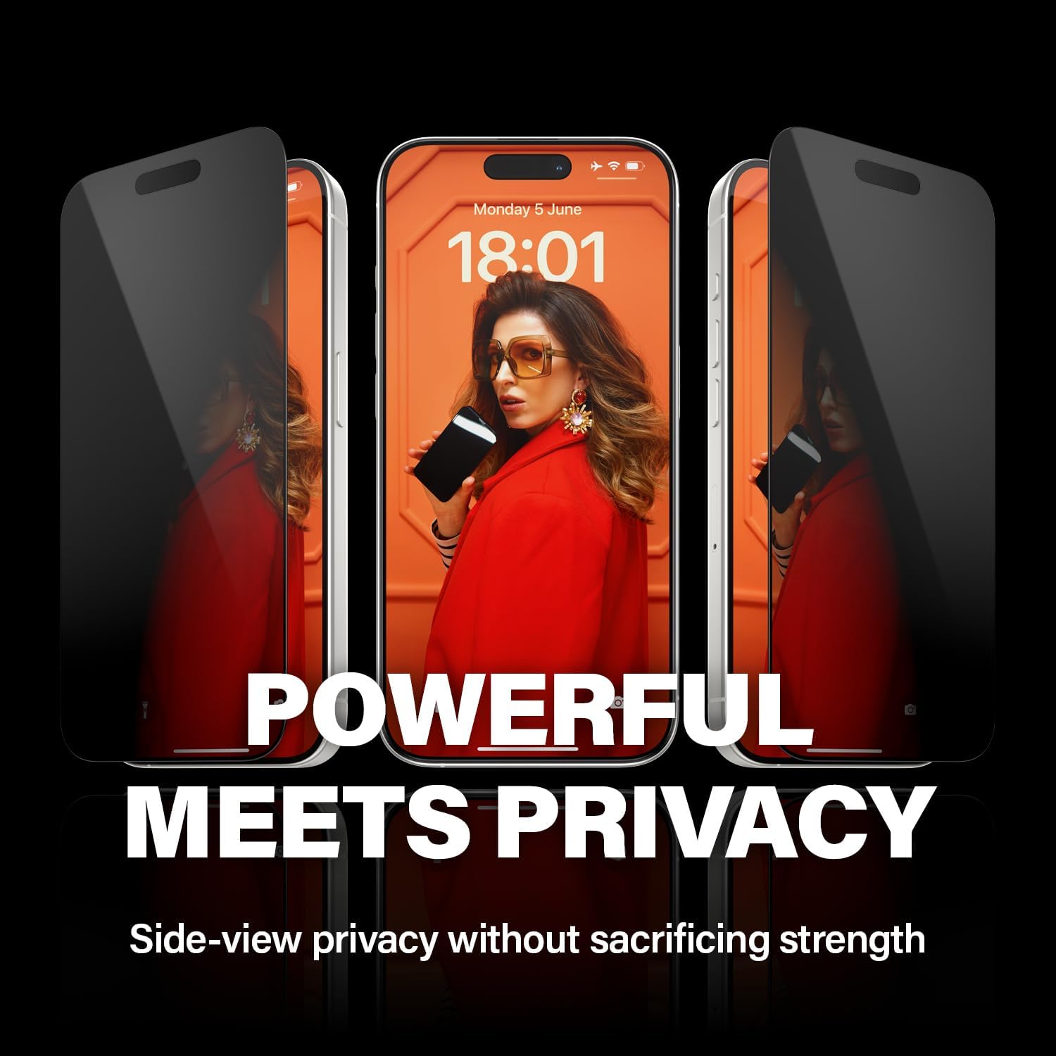 PanzerGlass iPhone 15 Pro Ultra-Wide Fit Easy Aligner Privacy Full Screen Αντιχαρακτικό Γυαλί Οθόνης - Black