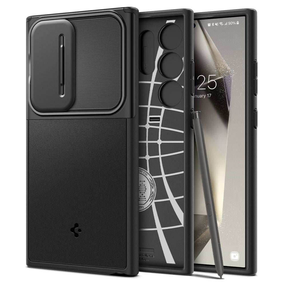 Spigen Samsung Galaxy S24 Ultra Optik Armor Θήκη Σιλικόνης με Κάλυμμα για την Κάμερα - Black