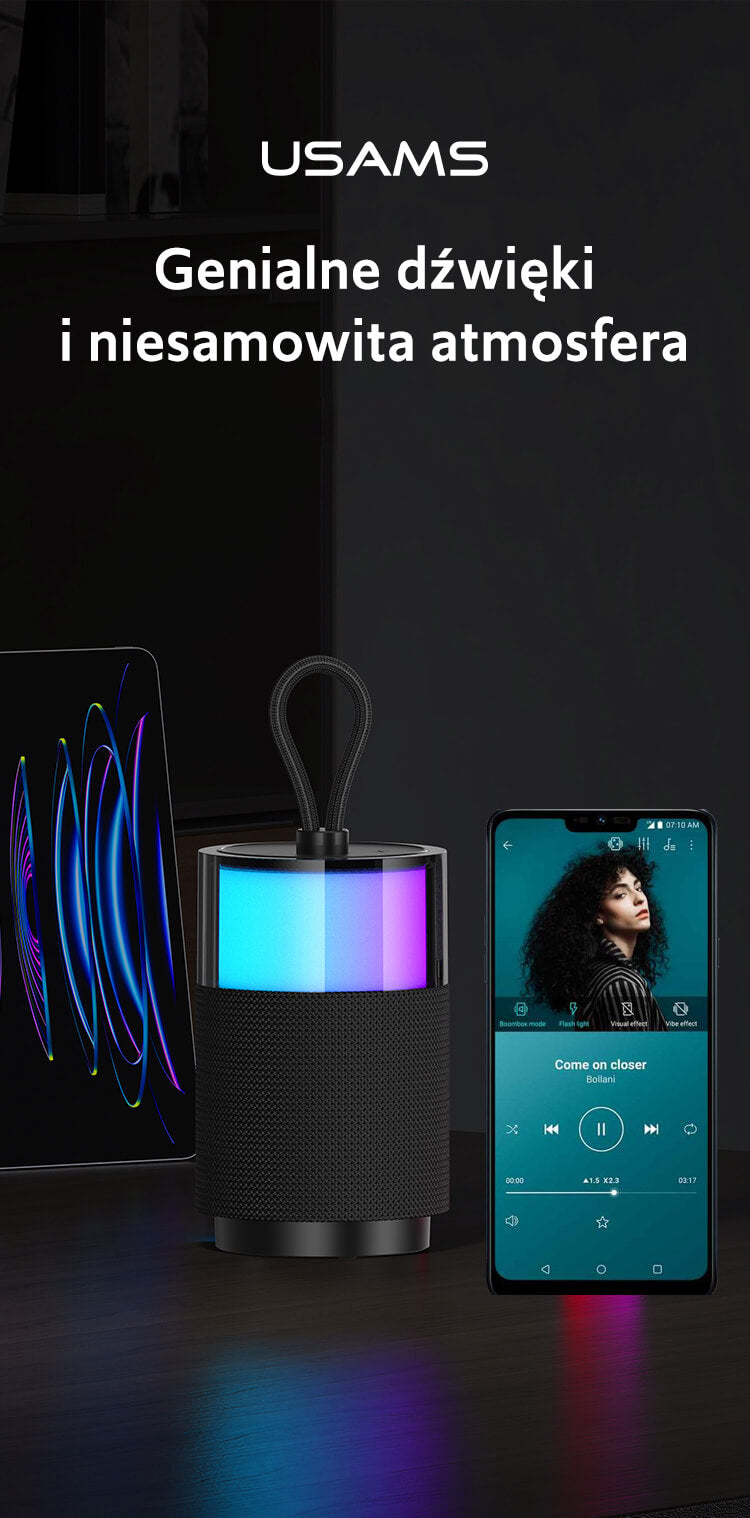 USAMS YIN Series - Φορητό Ηχείο Bluetooth 5.3 - Black