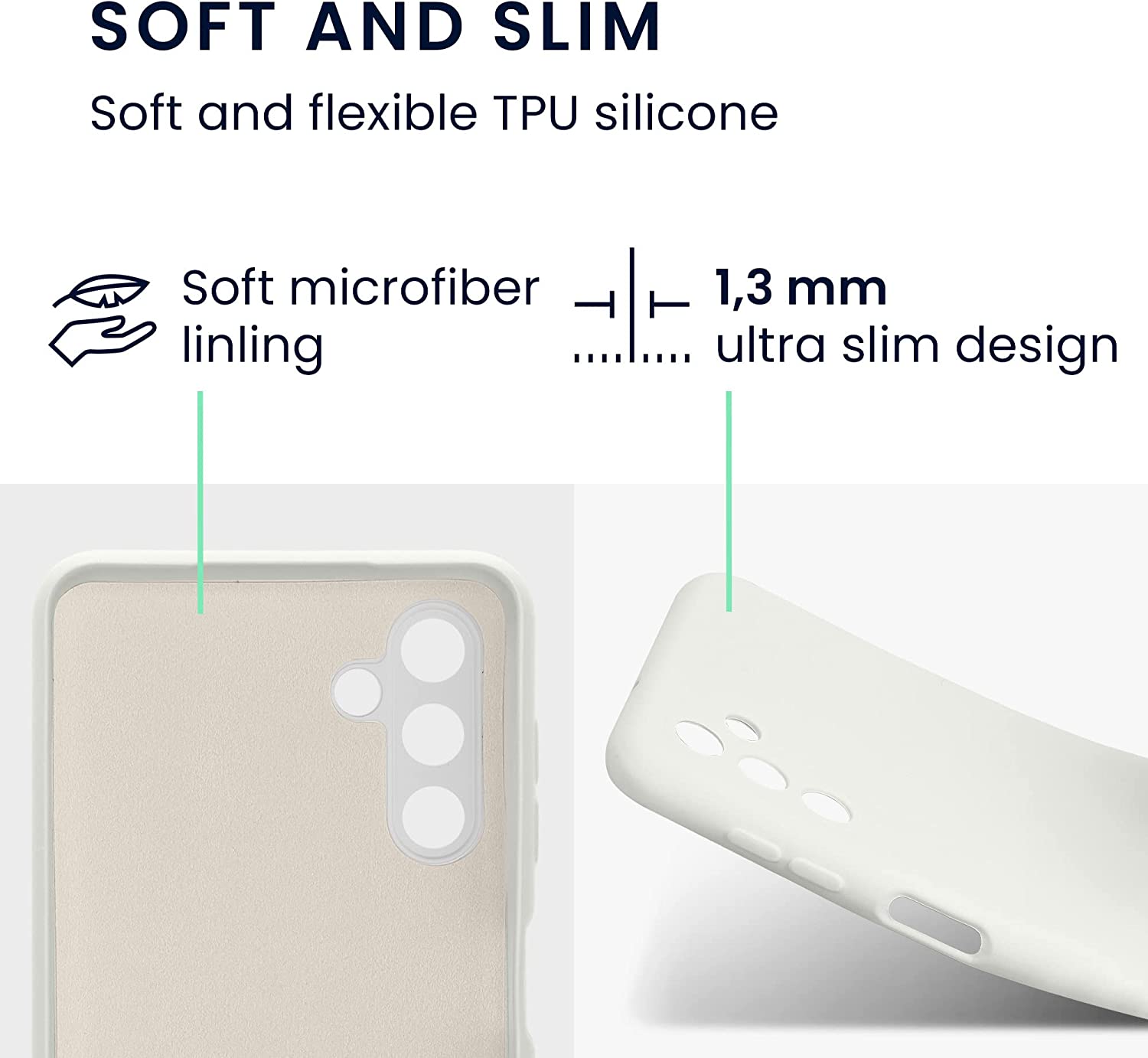 KW Samsung Galaxy A13 5G Θήκη Σιλικόνης Rubberized TPU - Matte White - 58039.48