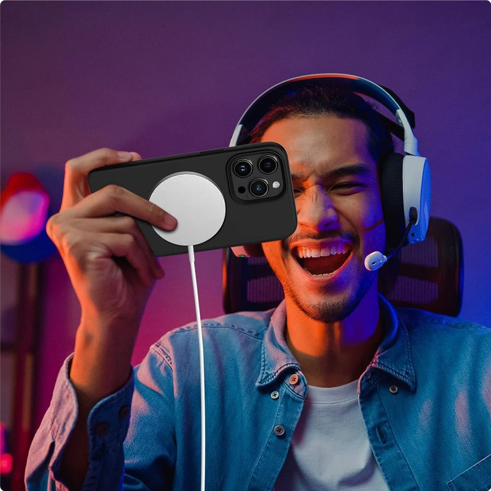 Tech-Protect iPhone 15 Silicone Magsafe Θήκη Σιλικόνης TPU - Matte Black