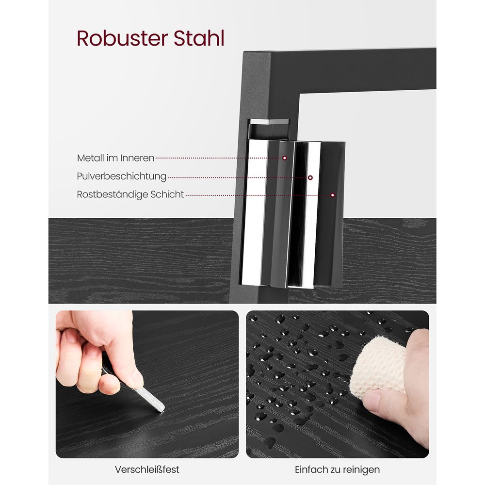 Vasagle Λεπτή Ραφιέρα με 5 Ράφια - 33,8 x 30 x 170 cm - ‎Black Wood Effect / Black - LLS109B56