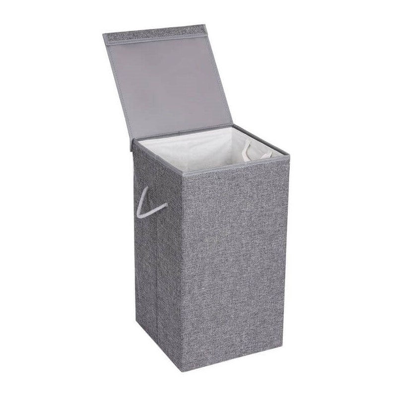 Songmics Υφασμάτινο Καλάθι Απλύτων με Μαγνητικό Καπάκι - 85L - Grey - LCB01G