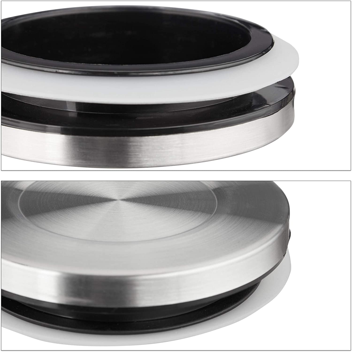 Relaxdays Σετ με 3 Γυάλινα Βάζα Αποθήκευσης - Silver / Clear - 4052025279967