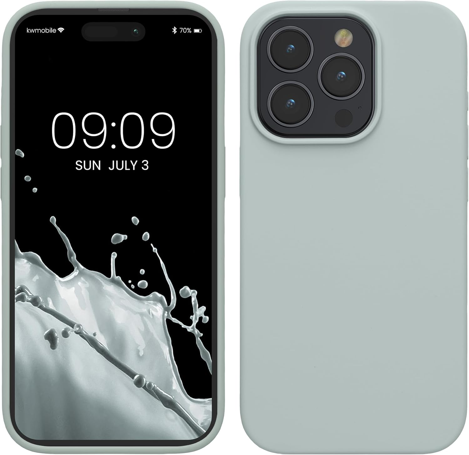 KW iPhone 15 Pro Max Θήκη Σιλικόνης Rubberized TPU - Cool Mint