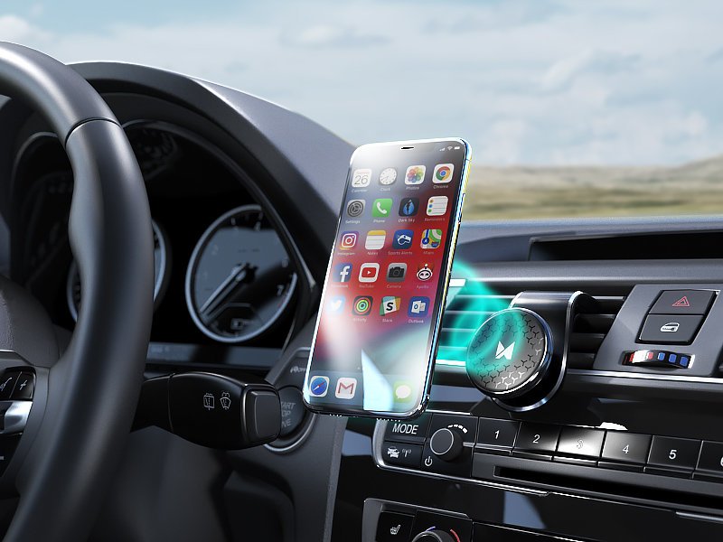 Wozinsky WMH-03 Universal Μαγνητική Βάση Αυτοκινήτου Αεραγωγού - Black