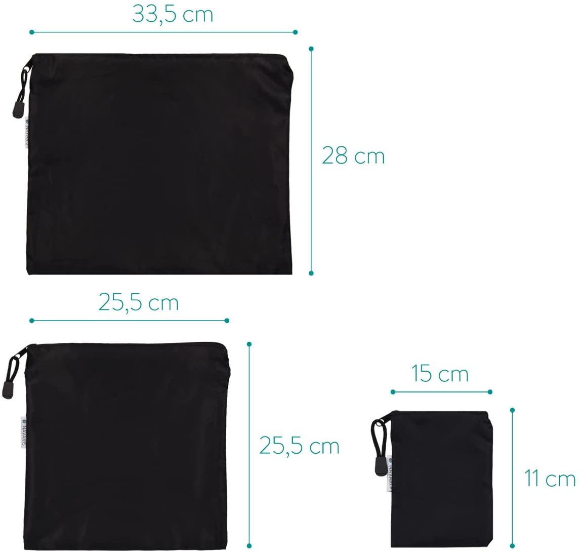 Navaris 7 Set Travel Storage Bags Σετ με 7 Σάκους Ταξιδιού από Πολυεστέρα - Black - 42954