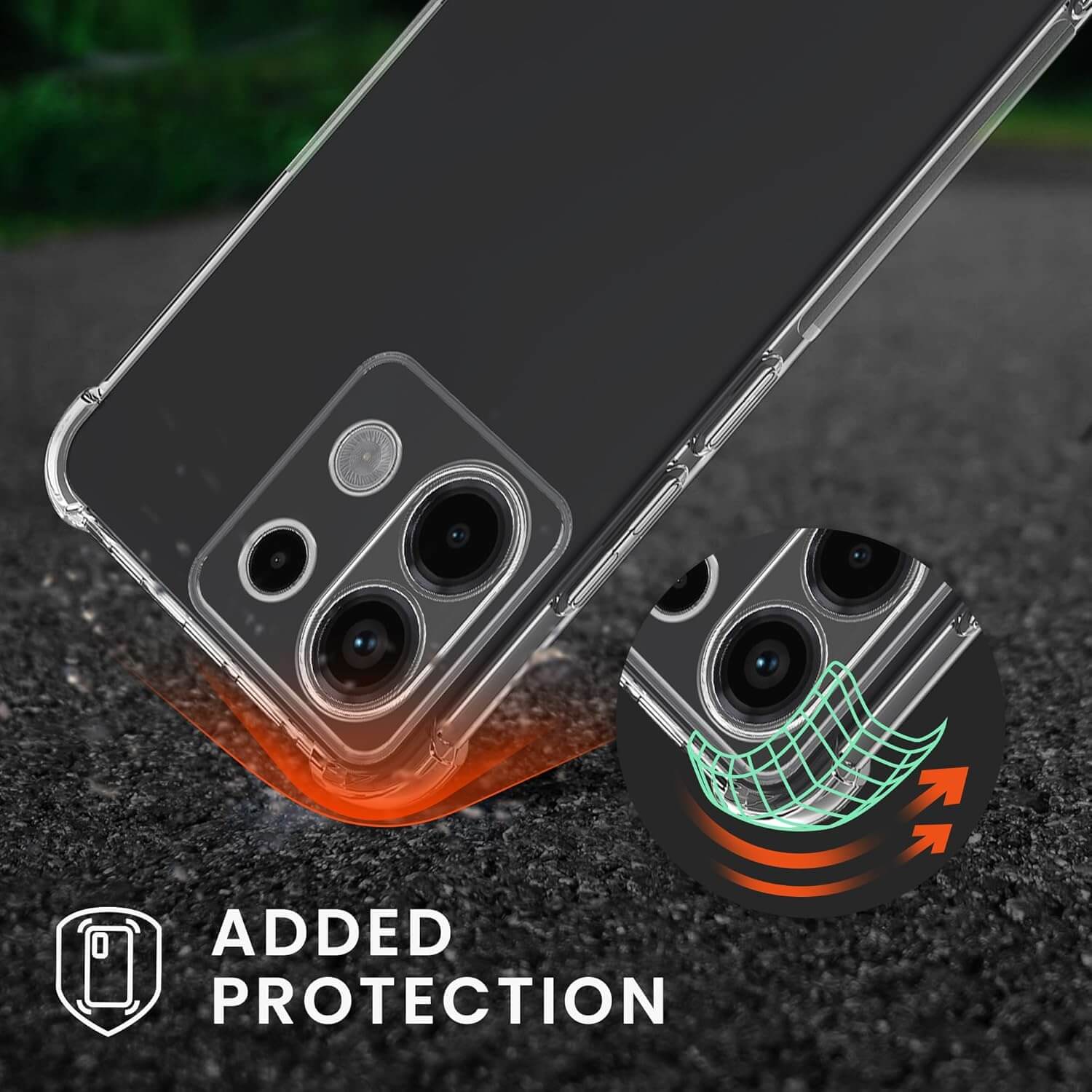 KW Xiaomi Redmi Note 13 Pro 5G / Poco X6 5G Θήκη Σιλικόνης TPU με Λουράκι - Διάφανη / Black