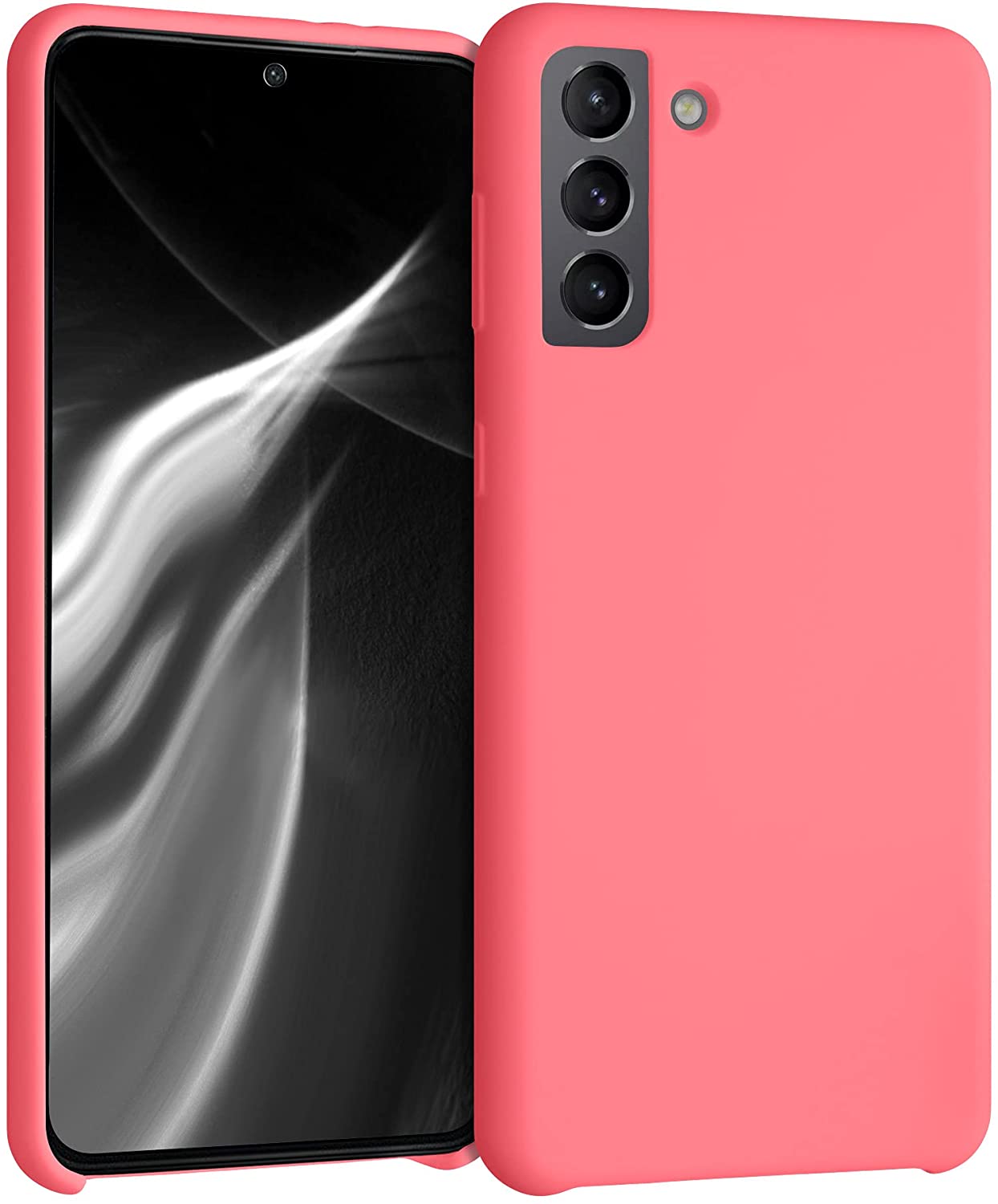 KW Samsung Galaxy S21 Plus Θήκη Σιλικόνης Rubber TPU - Neon Coral - 54066.103