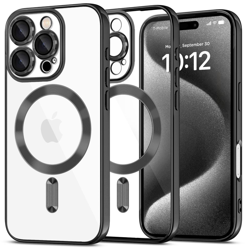 Tech-Protect iPhone 16 Pro MagFlex Θήκη Σιλικόνης TPU με MagSafe - Διάφανη / Shiny Black