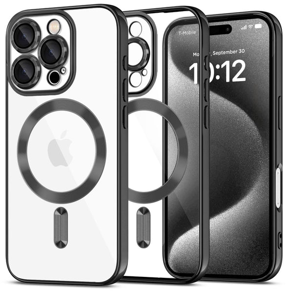 Tech - Protect iPhone 16 Pro MagFlex Θήκη Σιλικόνης TPU με MagSafe - Διάφανη / Shiny Black