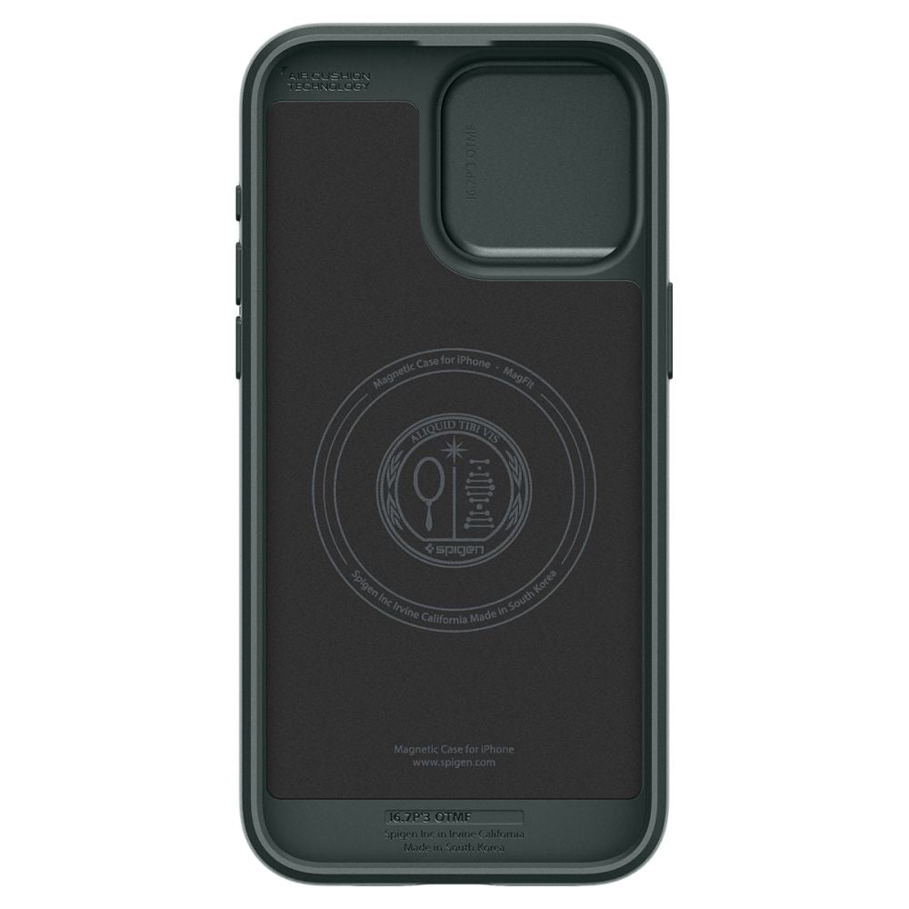 Spigen iPhone 15 Pro Max Optik Armor Mag Θήκη Σιλικόνης με Κάλυμμα για την Κάμερα και MagSafe - Abyss Green