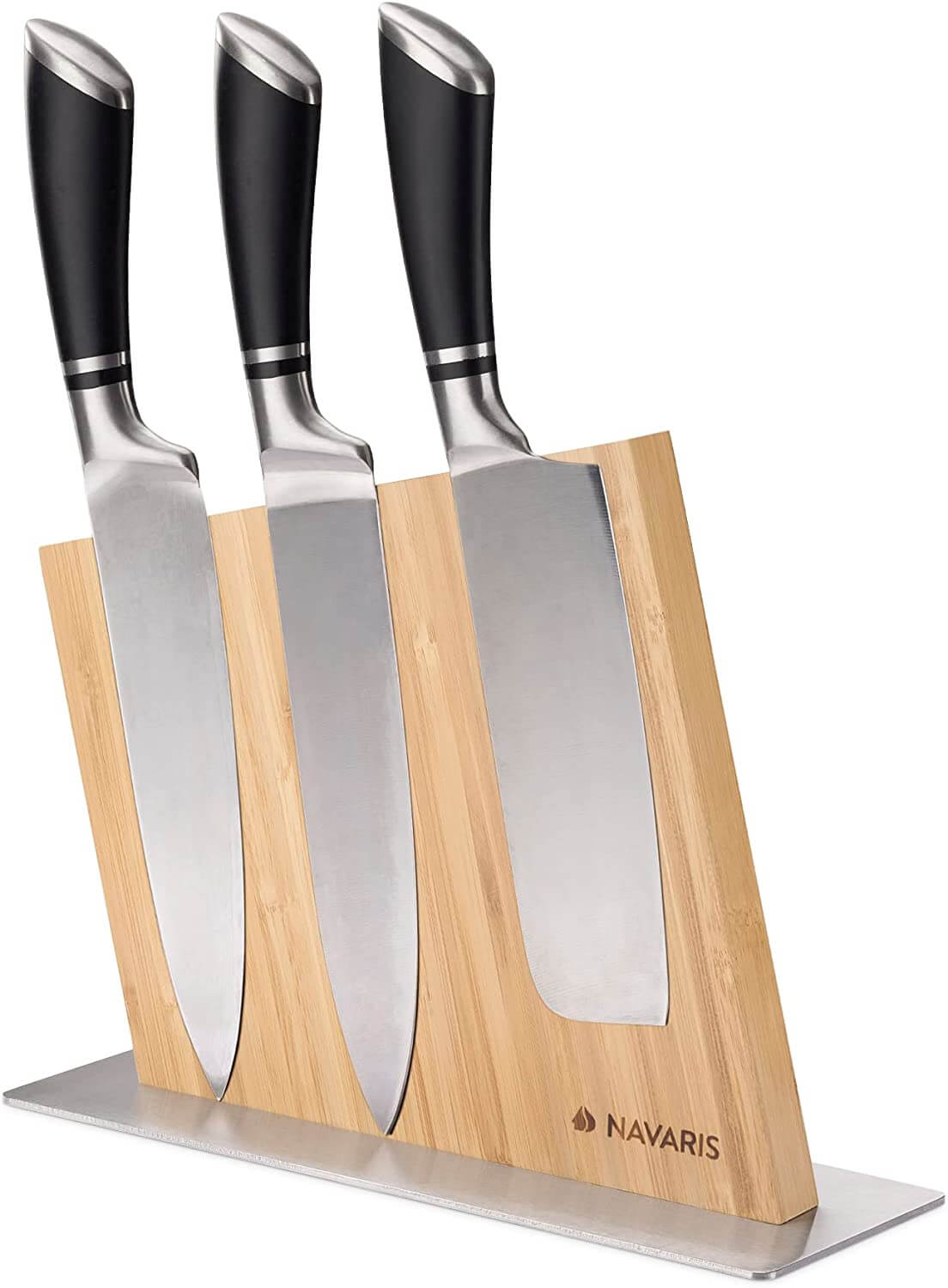 Navaris Μαγνητική Ξύλινη Βάση Μαχαιριών Διπλής Όψης - Bamboo - 59010.02