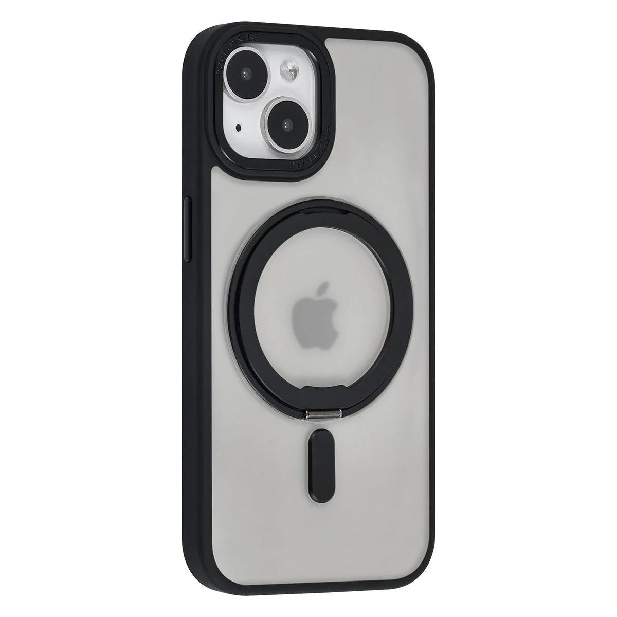 Tuniq iPhone 15 - Σκληρή MagSafe Θήκη με Περιστρεφόμενο Δαχτυλίδι Συγκράτησης - Ημιδιαφανή / Μαύρη