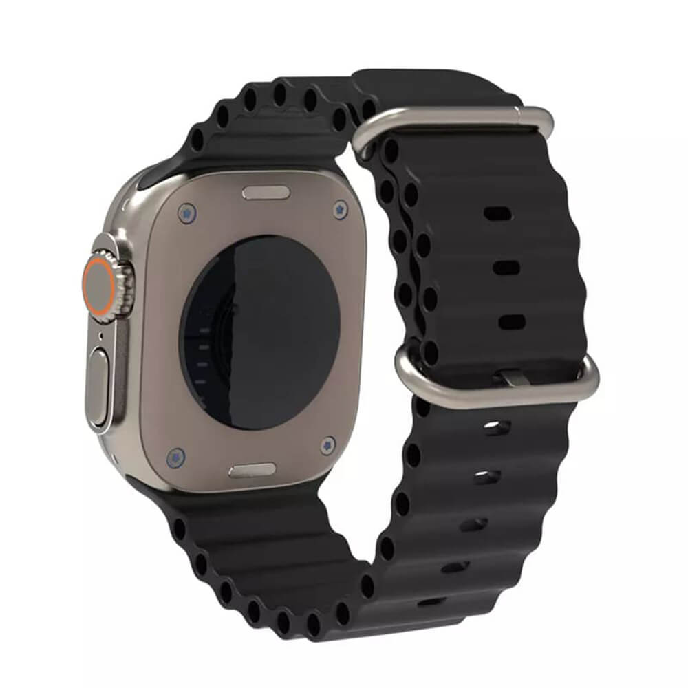 Techsuit Λουράκι Apple Watch 2/3/4/5/6/7/8/9/10/11 - SE (1/2/3) - 38/40/41/42mm Watchband W038 Σιλικόνης - Black