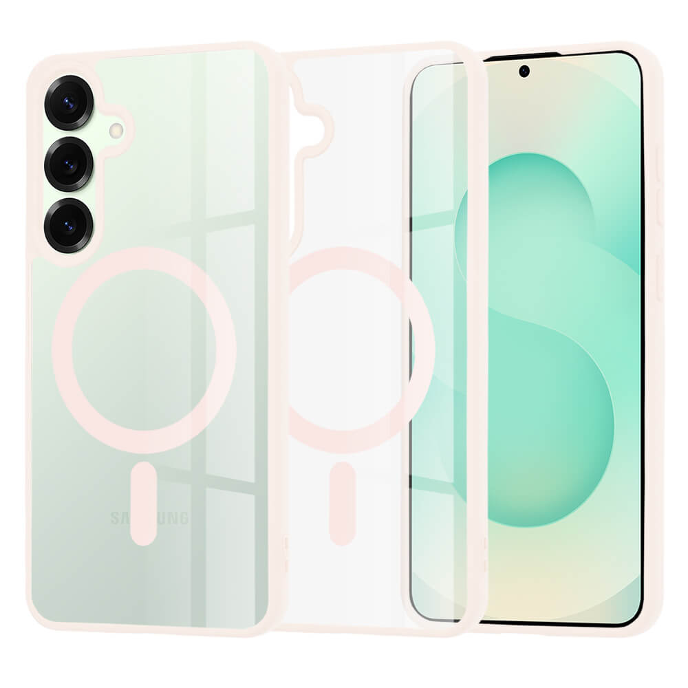 Techsuit Samsung Galaxy S25 Plus - MagSafe Pro - Σκληρή Θήκη με Πλαίσιο Σιλικόνης - Nude Pink