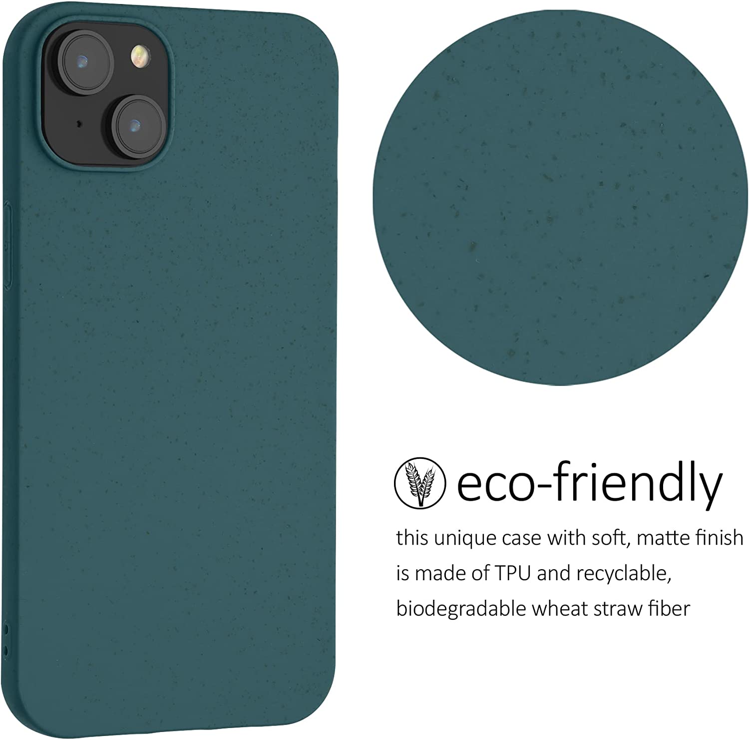 Kalibri iPhone 14 Plus Θήκη Σιλικόνης TPU με Ανακυκλώσιμο και Βιοδιασπώμενο Υλικό - Matte Petrol - 59218.57