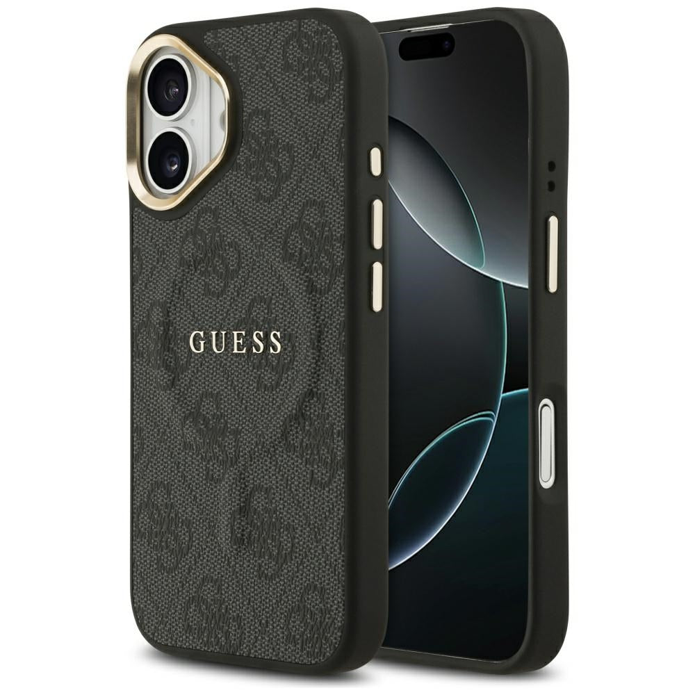 Guess iPhone 17 - 4G PU Classic Logo MagSafe - Σκληρή Θήκη με Πλαίσιο Σιλικόνης και Επένδυση Οικολογικού Δέρματος - Black - GUHMP17SP4MSEGCK