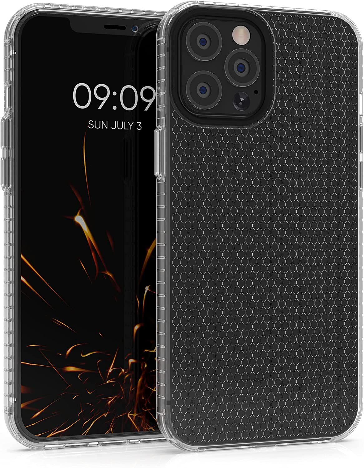 KW iPhone 12 Pro Max Θήκη Σιλικόνης TPU Design Honeycomb - Διάφανη - 55462.03
