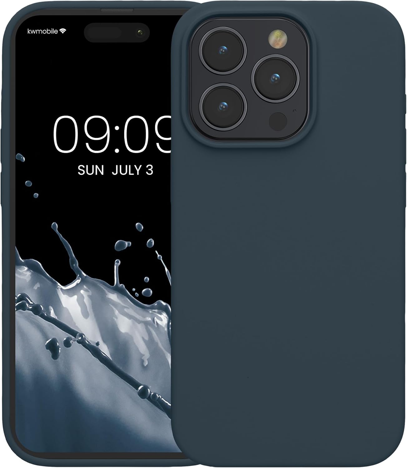 KW iPhone 15 Pro Θήκη Σιλικόνης Rubberized TPU - Dark Slate