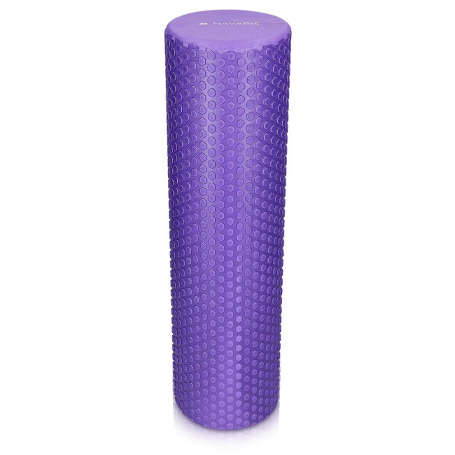 Navaris EVA Foam Roller for Exercise, Pilates, Yoga, Stretching, Muscle Massage - Κύλινδρος Γυμναστικής - 90cm - Purple - 45380.38