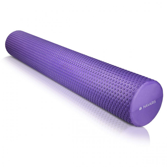 Navaris EVA Foam Roller for Exercise, Pilates, Yoga, Stretching, Muscle Massage - Κύλινδρος Γυμναστικής - 90cm - Purple - 45380.38