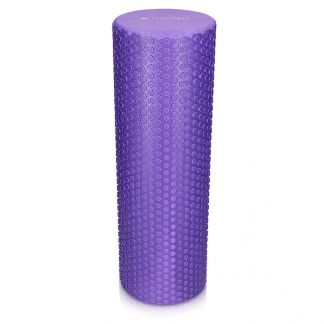 Navaris EVA Foam Roller for Exercise, Pilates, Yoga, Stretching, Muscle Massage - Κύλινδρος Γυμναστικής - 45cm - Purple - 45381.38