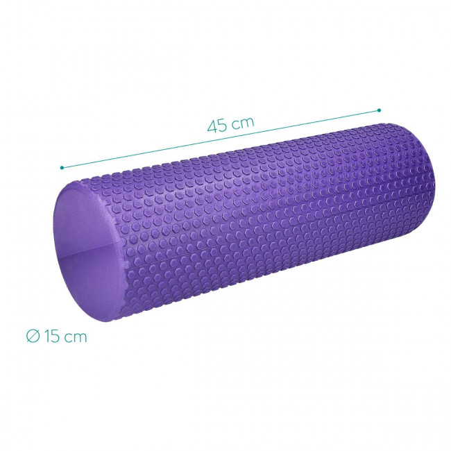 Navaris EVA Foam Roller for Exercise, Pilates, Yoga, Stretching, Muscle Massage - Κύλινδρος Γυμναστικής - 45cm - Purple - 45381.38