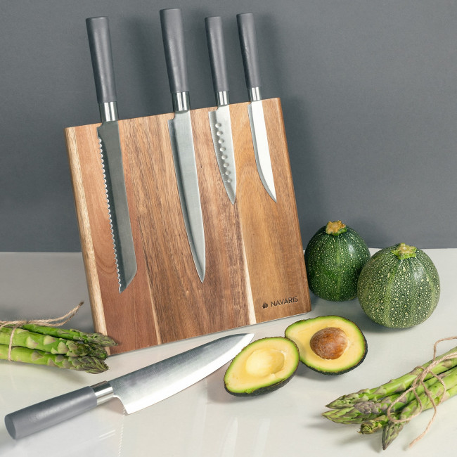 Navaris Bamboo Magnetic Knife Holder Μαγνητική Ξύλινη Βάση Μαχαιριών - Acacia - 47366.01