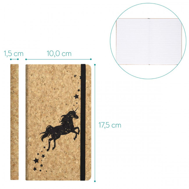 Navaris Notebook with Cork Cover Σημειωματάριο από Φελλό Design Unicorn - 48477.02