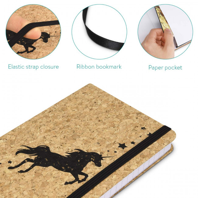 Navaris Notebook with Cork Cover Σημειωματάριο από Φελλό Design Unicorn - 48477.02