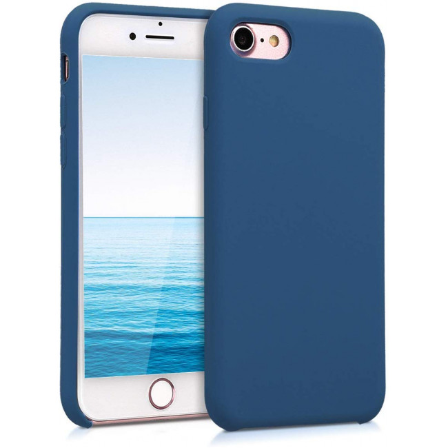 KW iPhone SE 2022 / SE 2020 / 7 / 8 Θήκη Σιλικόνης Rubber TPU - Navy Blue - 40225.116