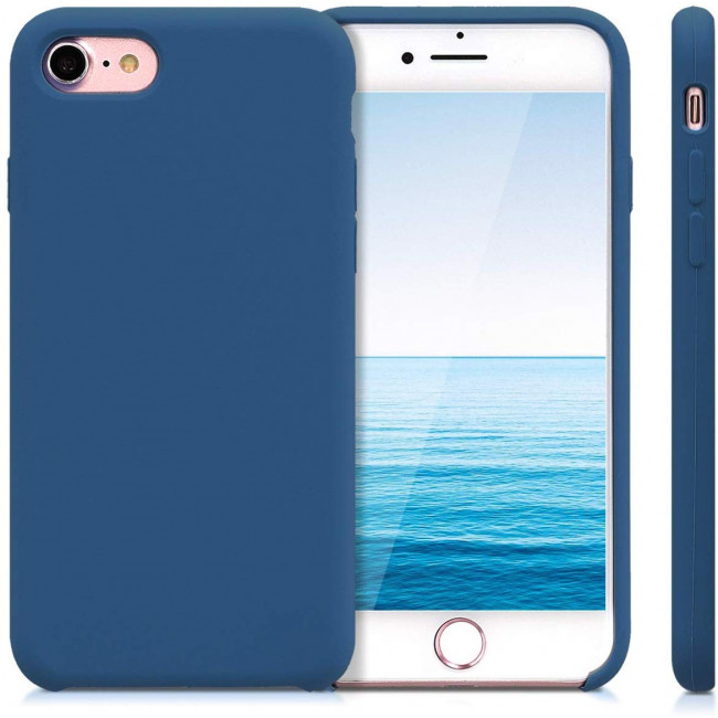 KW iPhone SE 2022 / SE 2020 / 7 / 8 Θήκη Σιλικόνης Rubber TPU - Navy Blue - 40225.116