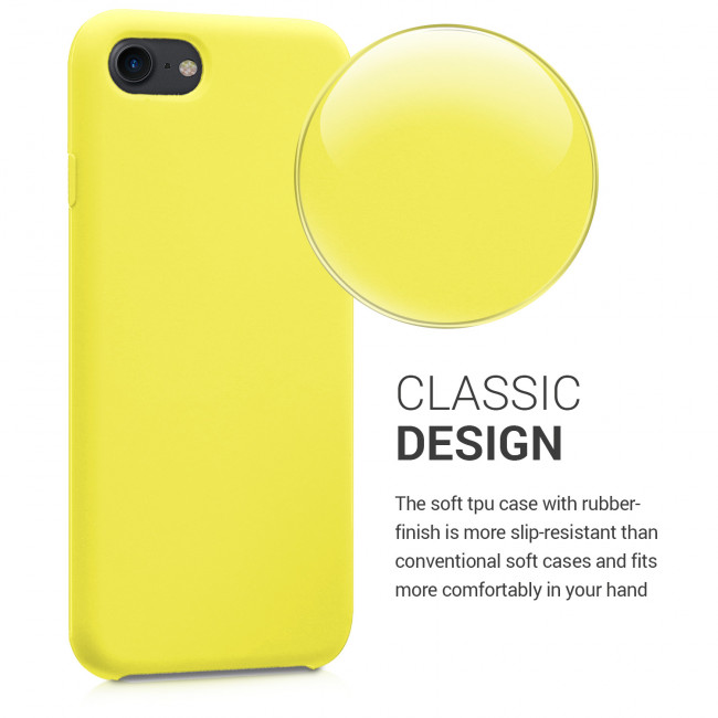 KW iPhone SE 2022 / SE 2020 / 7 / 8 Θήκη Σιλικόνης Rubber TPU - Neon Yellow - 40225.75