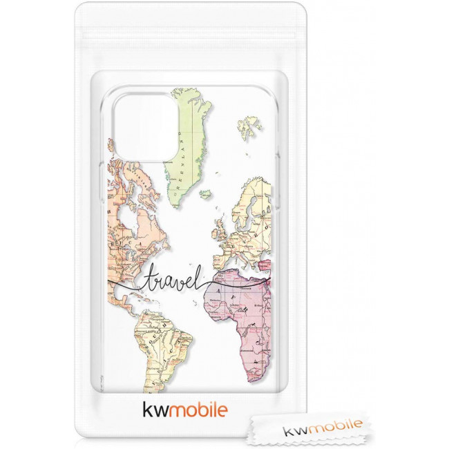 KW iPhone 11 Θήκη Σιλικόνης TPU Design Travel - Διάφανη / Black / Multicolor - 49793.02