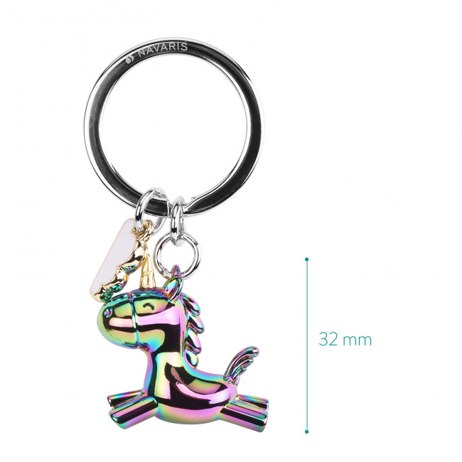 Navaris Cute Rainbow Unicorn Keyring Μεταλλικό Μπρελόκ - Multi-Colour - 49569.02