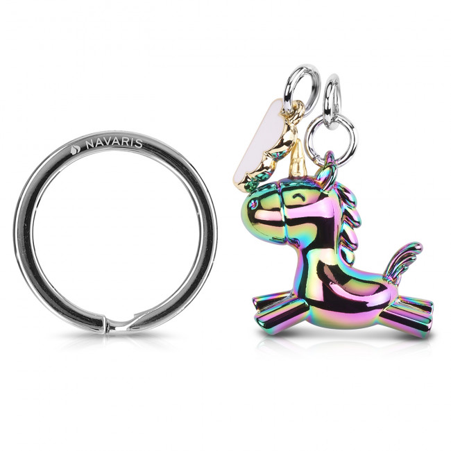 Navaris Cute Rainbow Unicorn Keyring Μεταλλικό Μπρελόκ - Multi-Colour - 49569.02