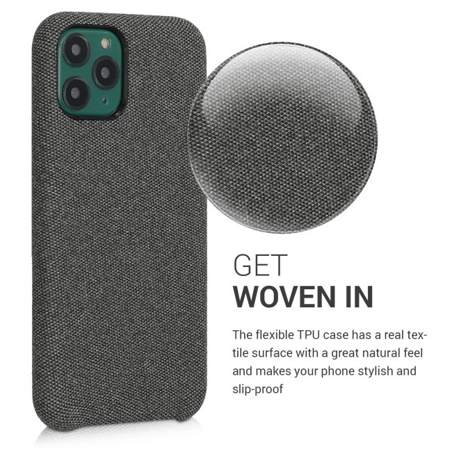 KW iPhone 11 Pro Θήκη Σιλικόνης TPU Canvas - Grey - 49804.22