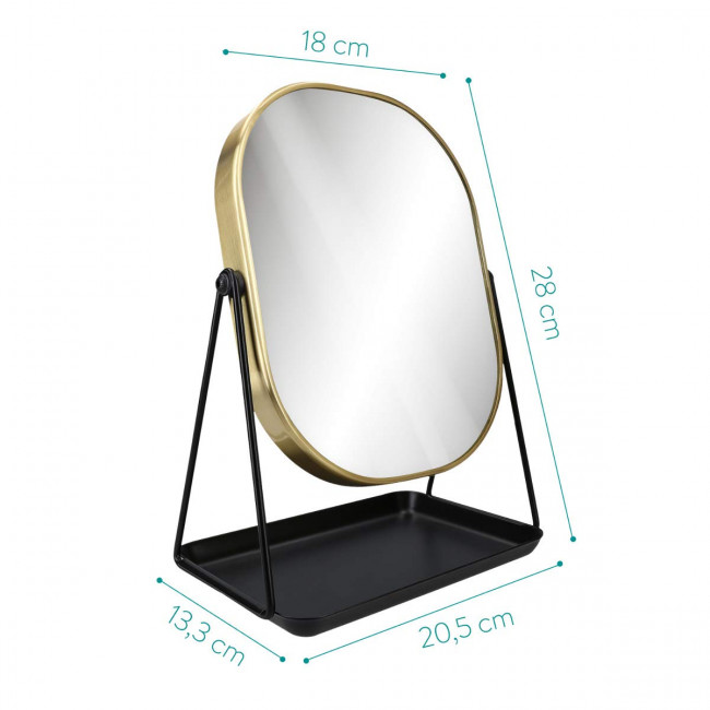 Navaris Free Standing Makeup Mirror - Καθρέπτης Μακιγιάζ - Gold - 49361.21