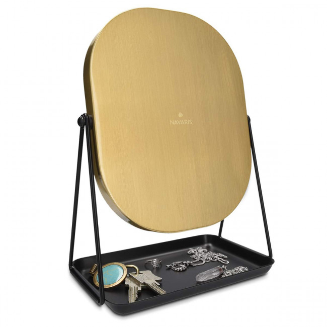 Navaris Free Standing Makeup Mirror - Καθρέπτης Μακιγιάζ - Gold - 49361.21