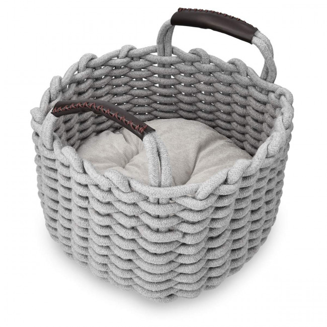 Navaris Small Cat Bed Basket - Καλάθι Κρεβάτι για Γάτες και Μικρά Κατοικίδια - Grey - 47064.1