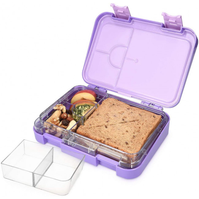 Navaris Bento Box for Kids Δοχείο Αποθήκευσης Τροφής για Παιδιά BPA Free - Purple - 49877.01.38