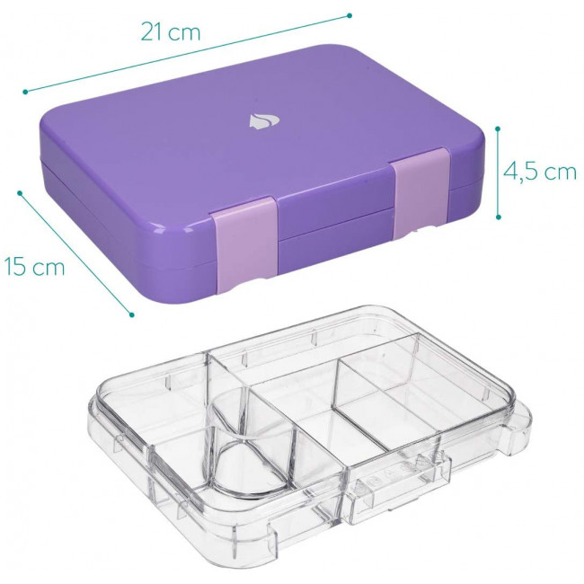 Navaris Bento Box for Kids Δοχείο Αποθήκευσης Τροφής για Παιδιά BPA Free - Purple - 49877.01.38