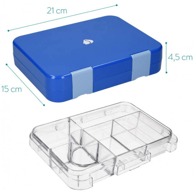 Navaris Bento Box for Kids Δοχείο Αποθήκευσης Τροφής για Παιδιά BPA Free - Blue - 49877.01.17