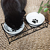 Navaris Ceramic Pet Bowl - Σετ με 2 Μπολ Φαγητού και Νερού με Μεταλλική Βάση για Κατοικίδια - 46947.1