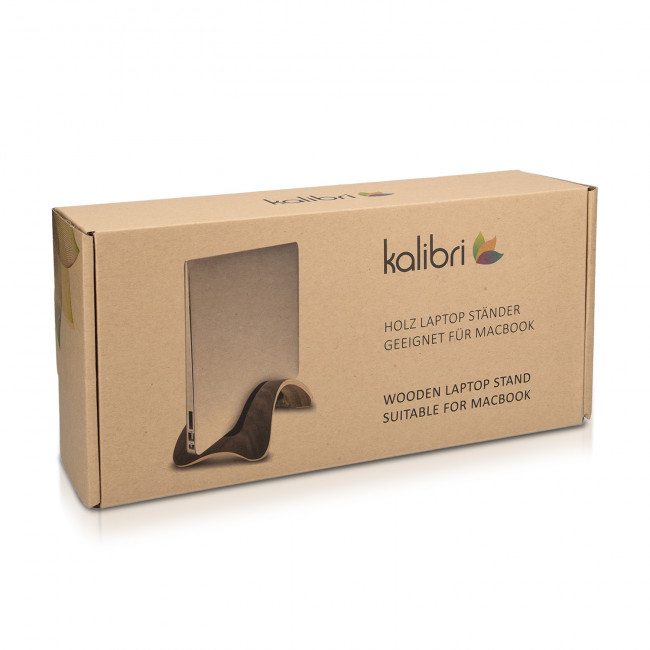 Kalibri Elegant Wooden Laptop Tablet Stand Βάση Στήριξης Laptop και Tablet από Ξύλο - Dark Brown - 48776.18